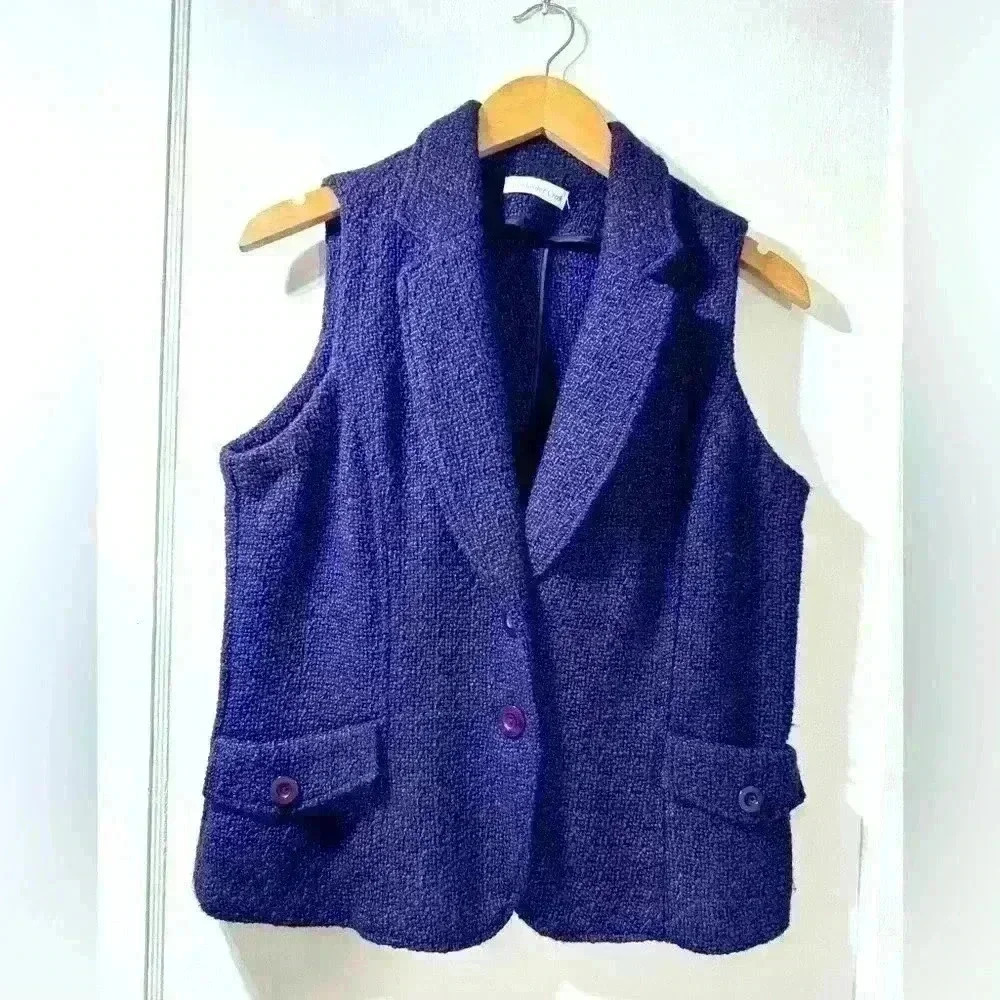 Coldwater Creek Boucle Deep Purple/grape Vest